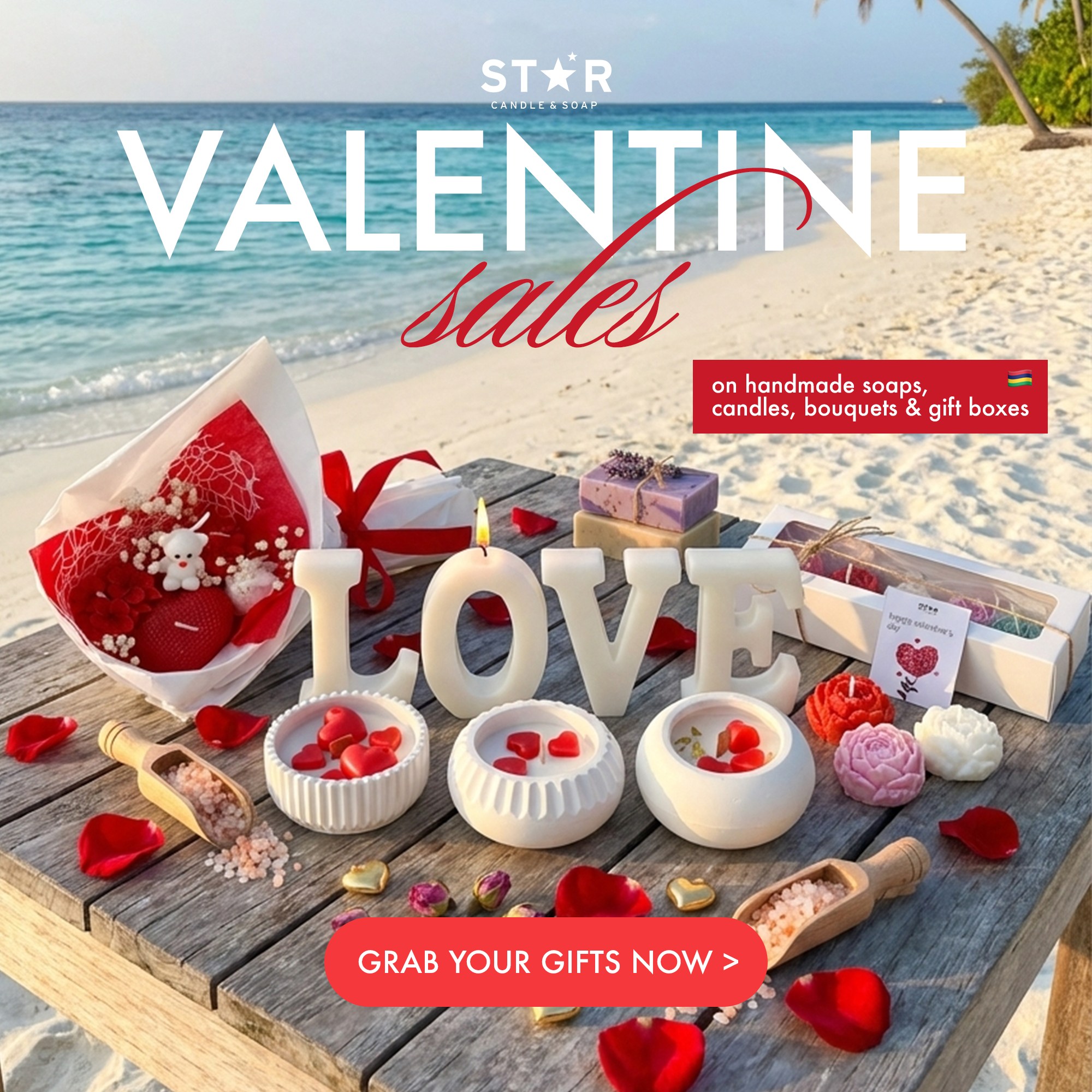 Star Candle And Soap Mauritius Facebook ad: Get the perfect gift for your loved ones…