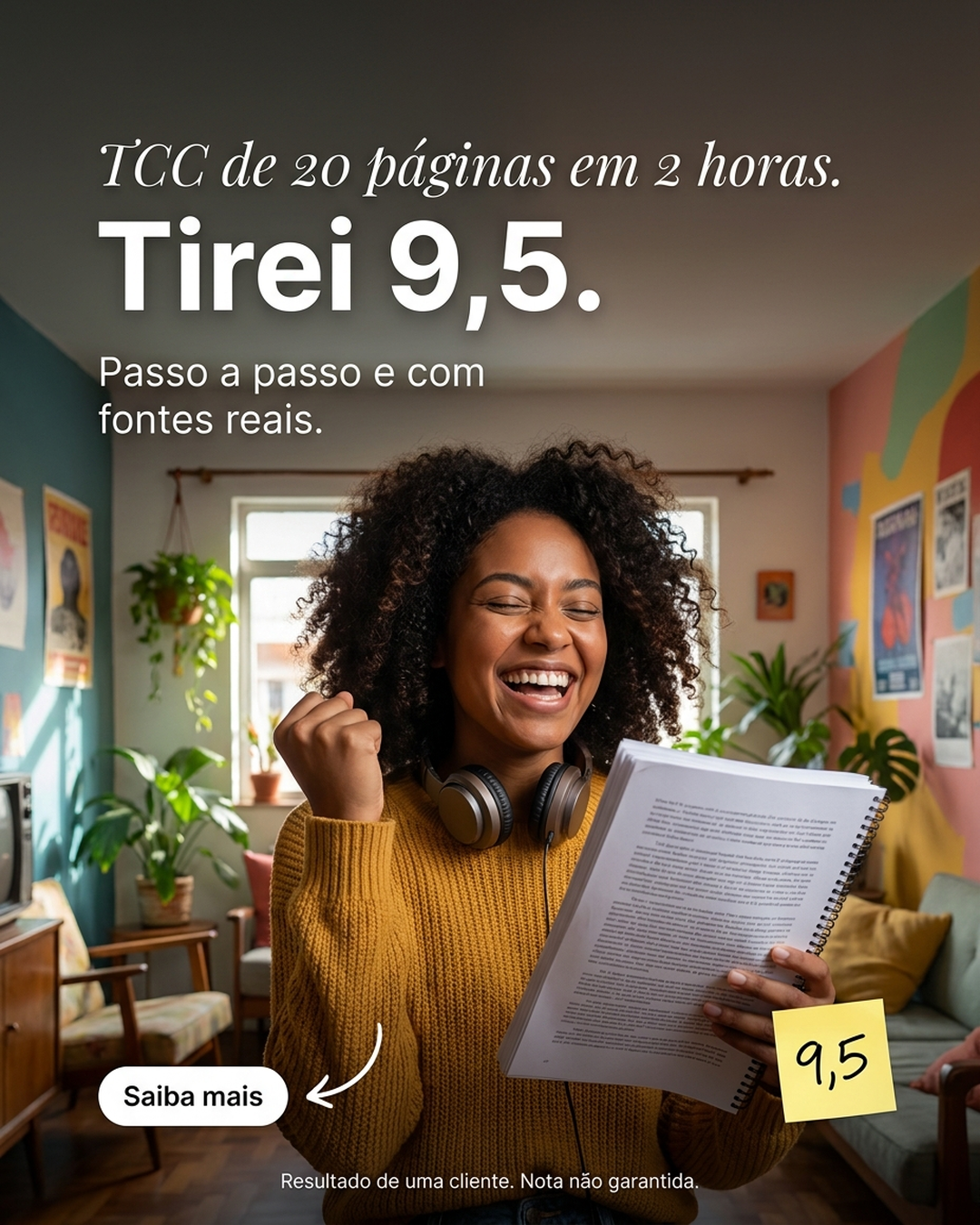 StudyTexter.com Facebook ad: Seu TCC em cerca de 2 horas