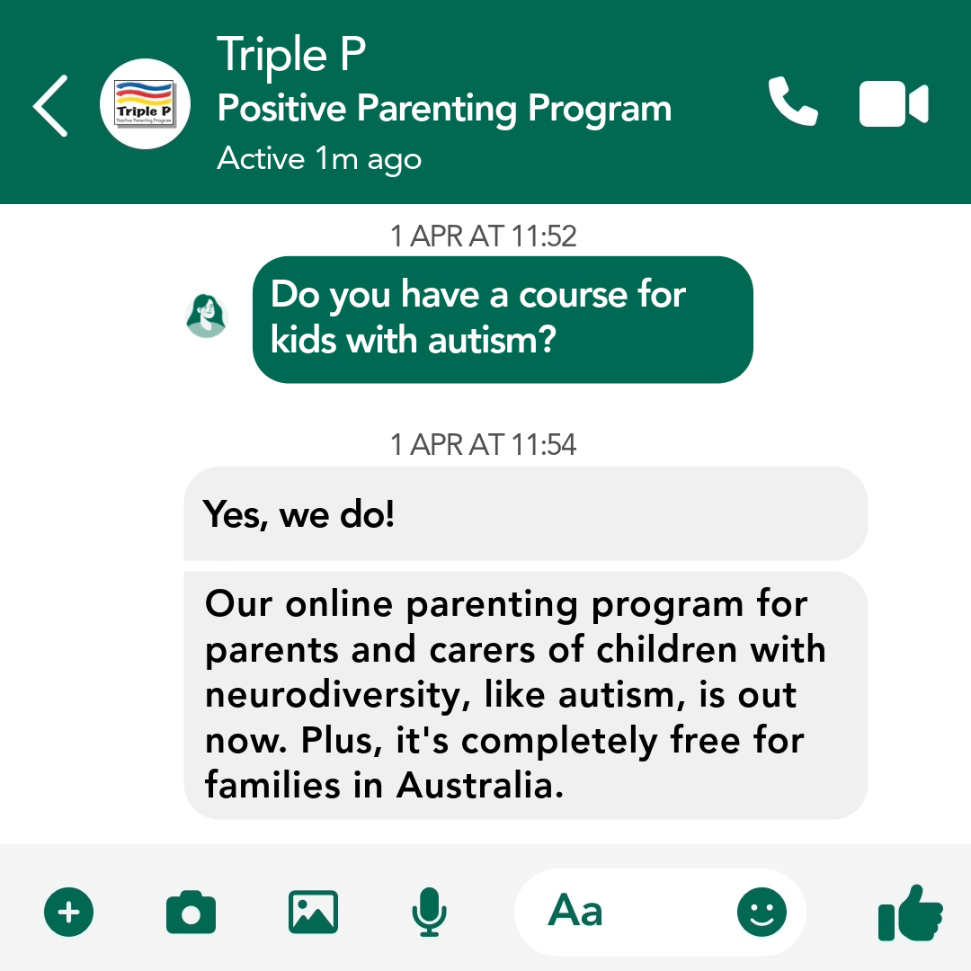 Triple P - Positive Parenting Program Facebook ad: Proven parenting support - Stepping Stones Triple P Online
