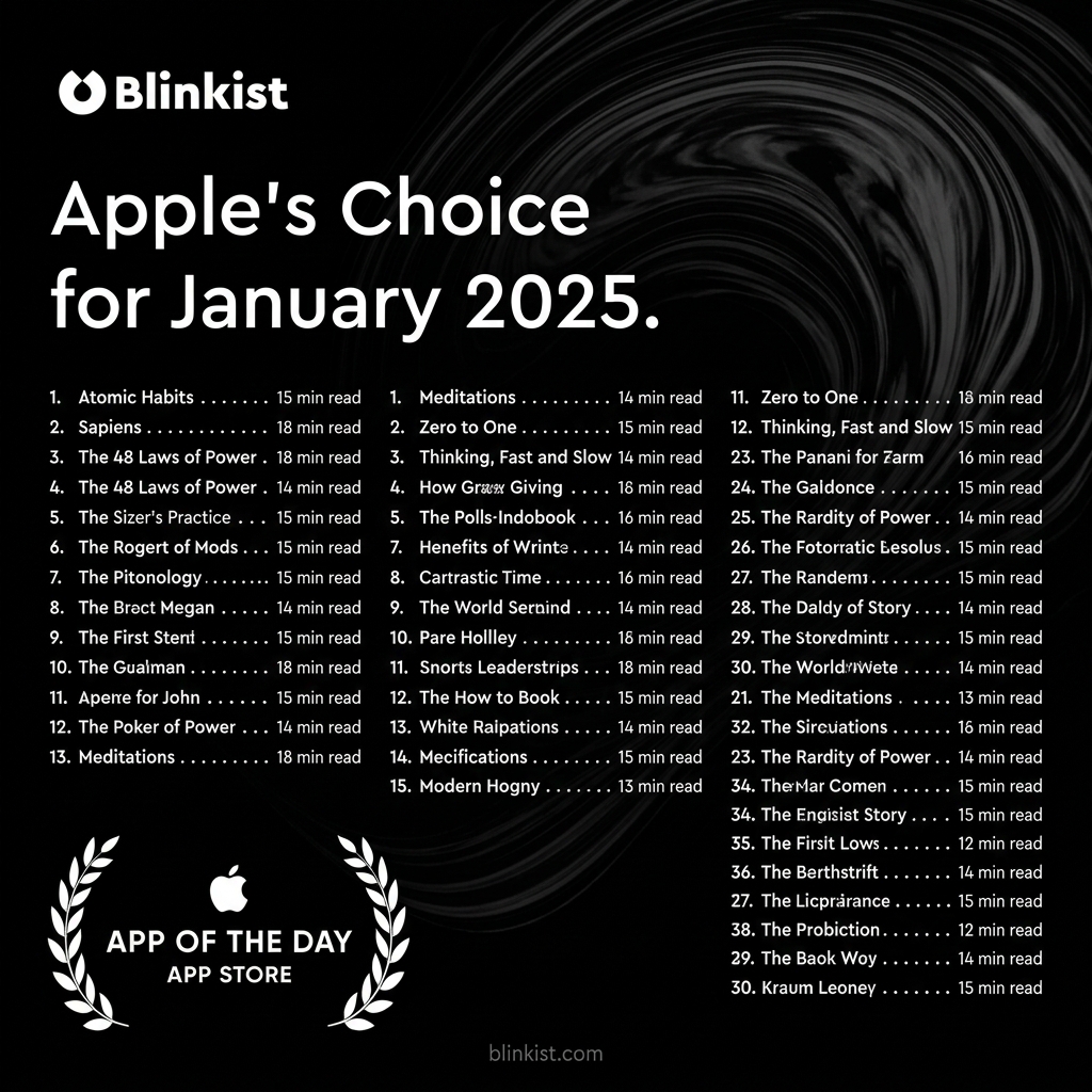 Blinkist Facebook ad: Apple Names Blinkist App of the Day, The Best App For…