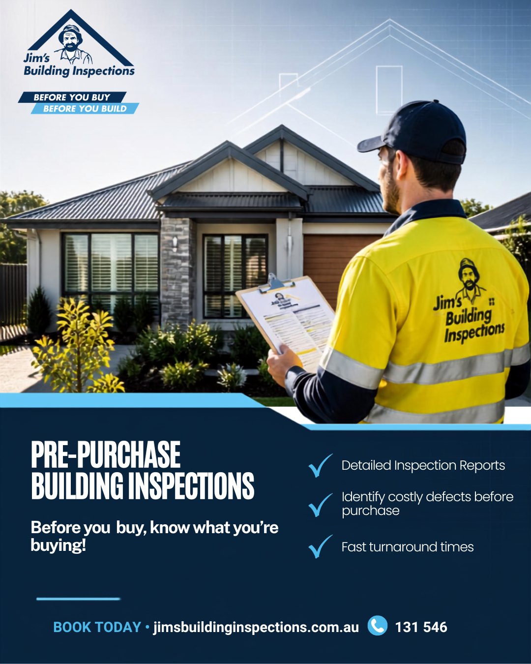 Jim's Building Inspections Facebook ad from Aug 30, 2026