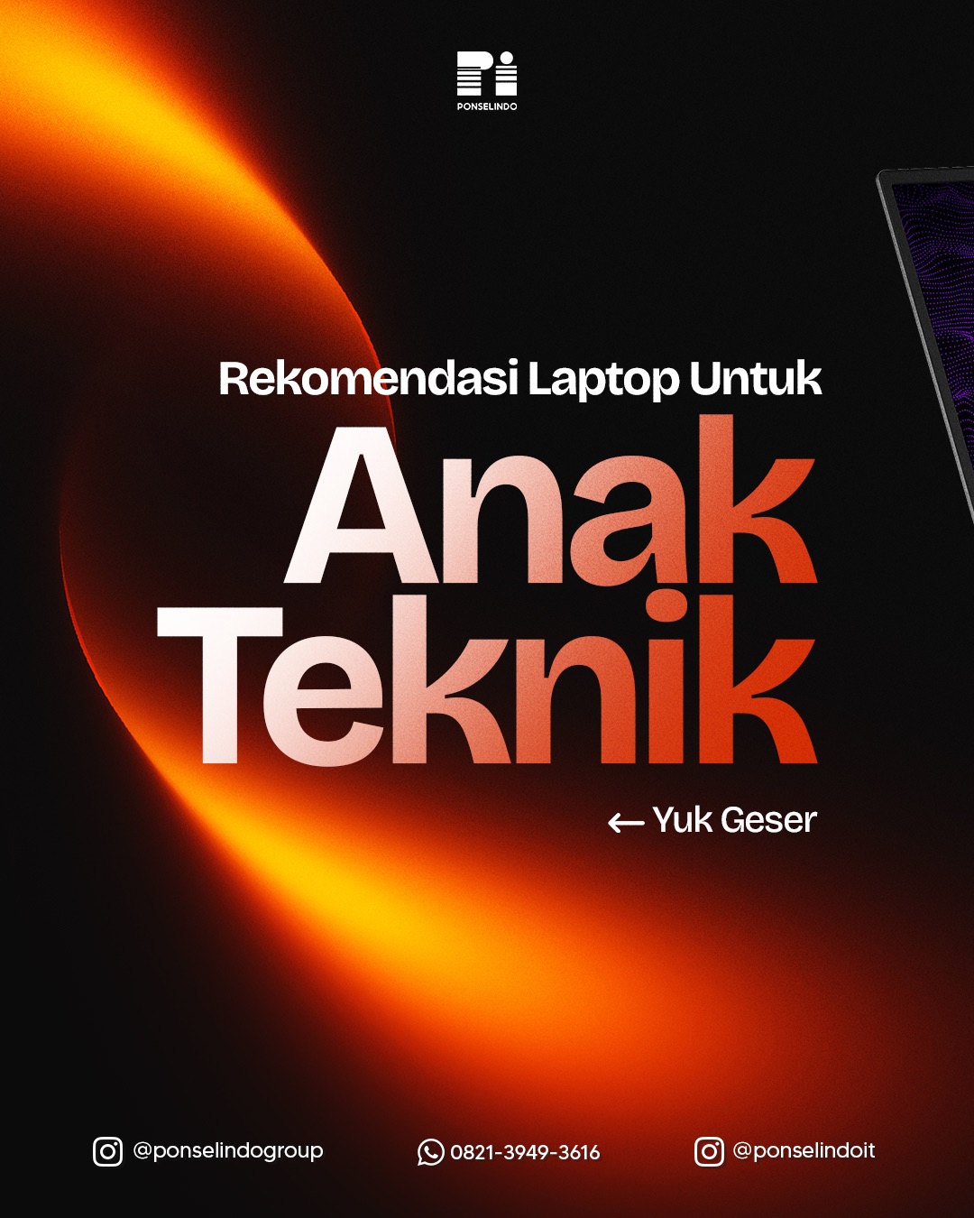 Ponselindogroup Facebook ad: Kuliah teknik? Jangan salah pilih laptop!