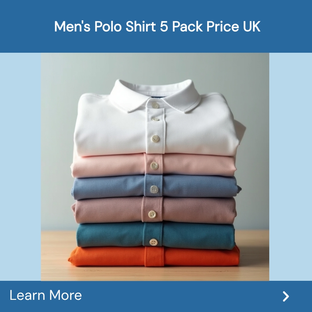 Practical Board Facebook ad: Men's Polo Shirt 5 Pack Price Uk.