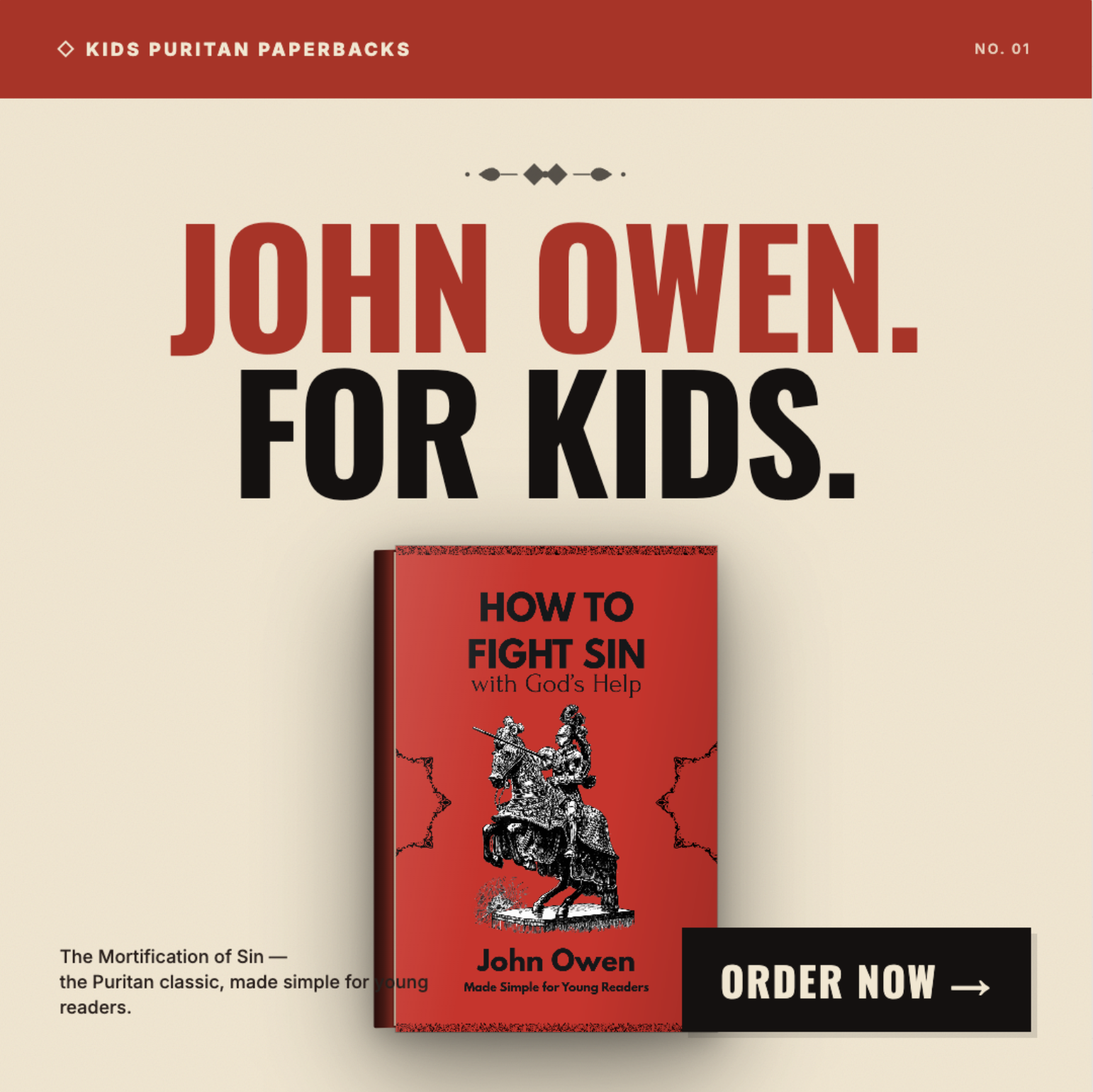 One True King Press Facebook ad: Fight Sin. Teach 'Em Young