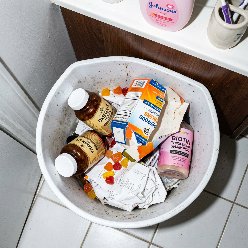 Emily Johnson Facebook ad: Why Biotin Can't Fix Postpartum Shedding