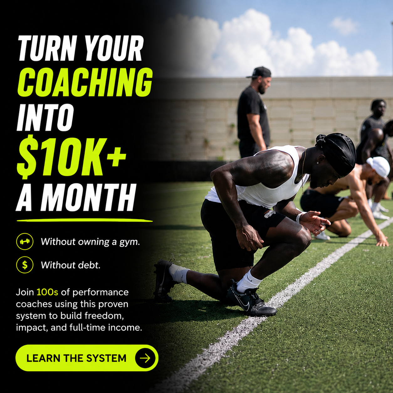 Overtime Athletes Facebook ad: Launch Your Training Business Without The Risk