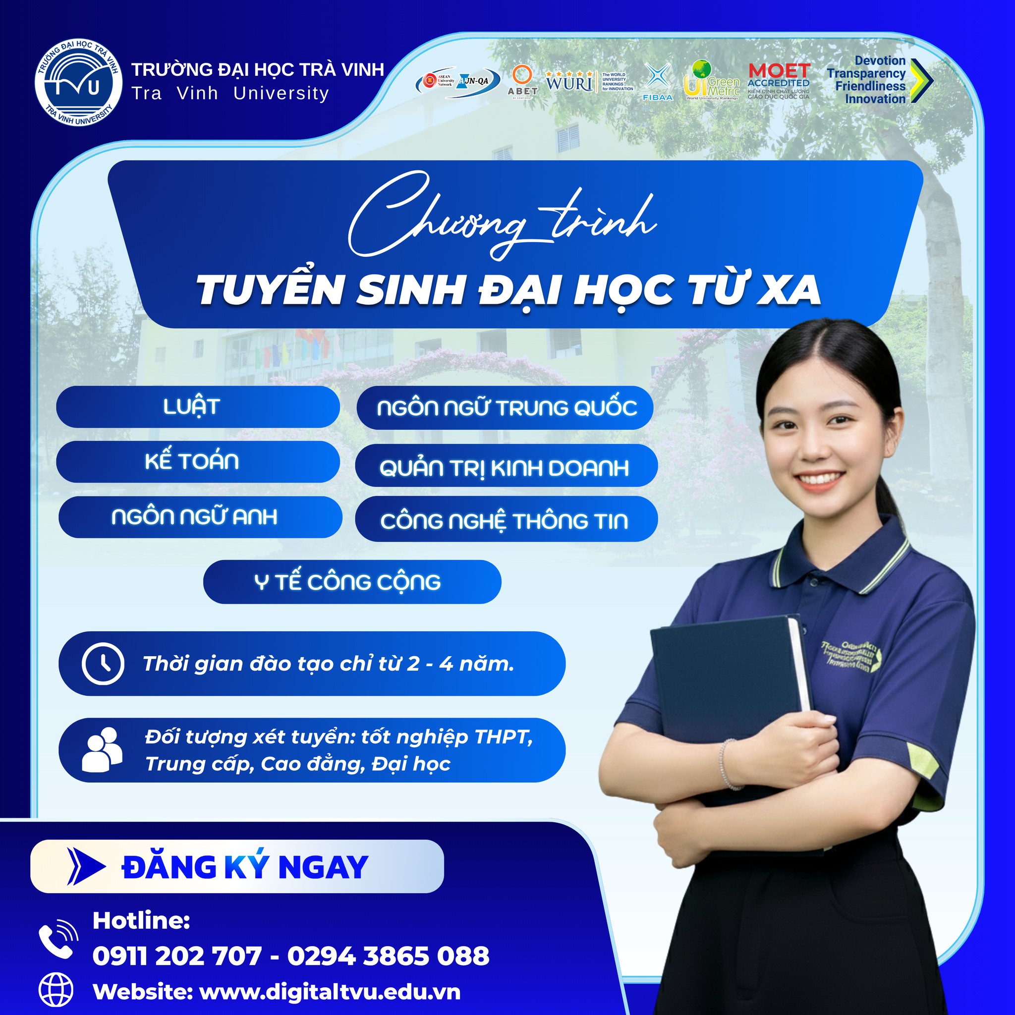 Đại học Trà Vinh - Tuyển sinh Đại học từ xa Facebook ad