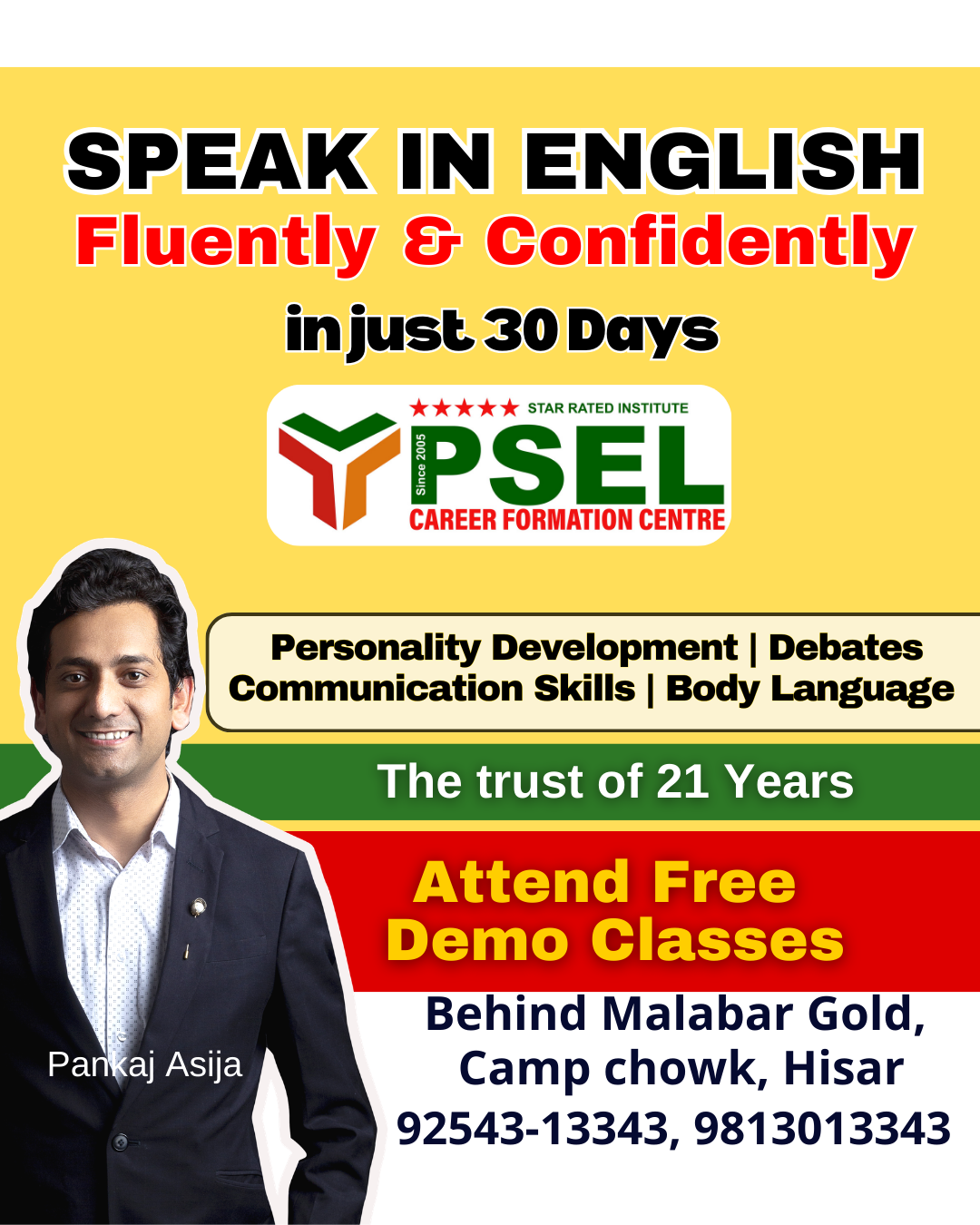 Language school and Study abroad Facebook ad: Attend FREE Demo Classes