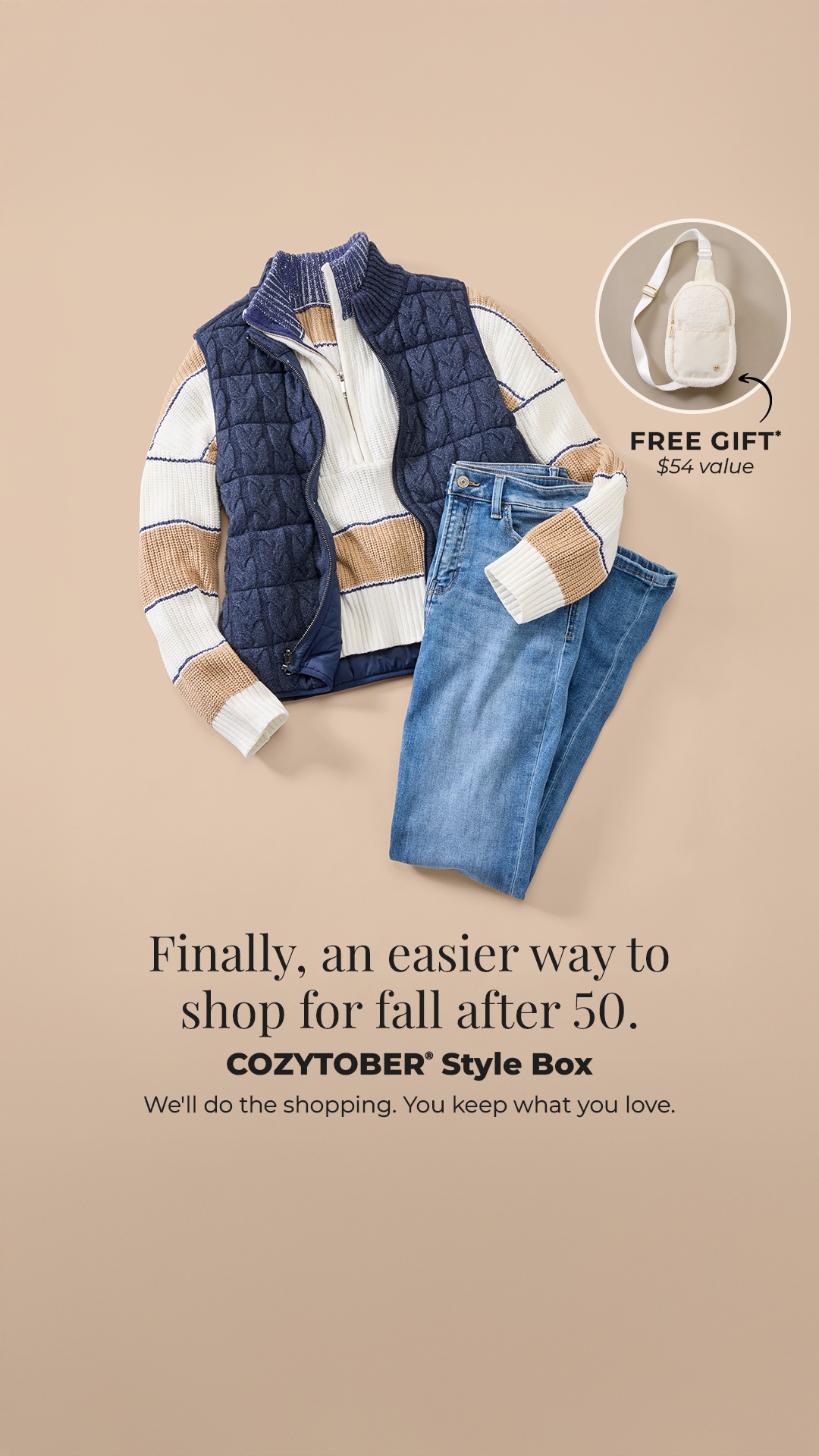 Wantable Facebook ad: Grab our #1 COZYTOBER Style box