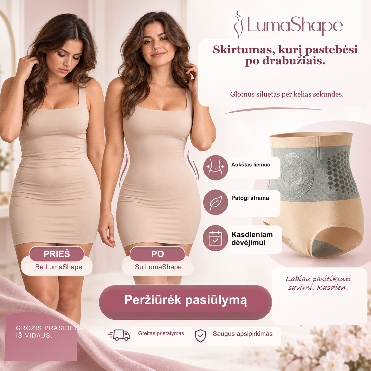 Lumashape Facebook ad: Glotnesnis siluetas. Daugiau pasitikėjimo.