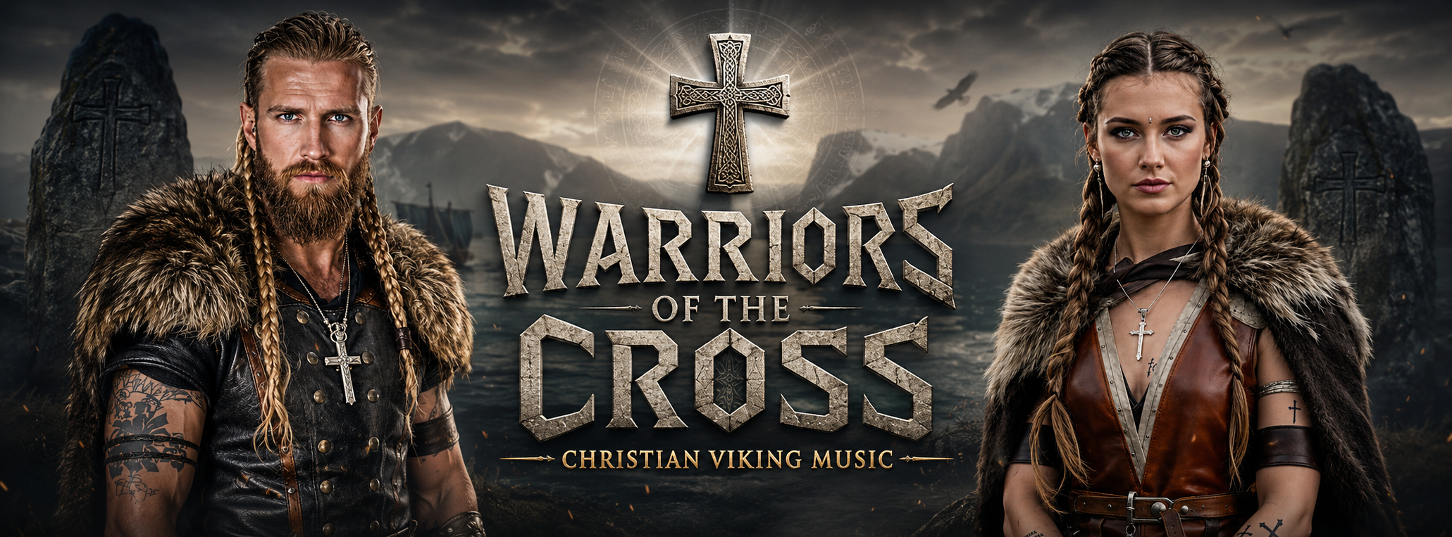 Warriors of the Cross Facebook ad: Epic Christian Viking-inspired AI music sharing the gospel…