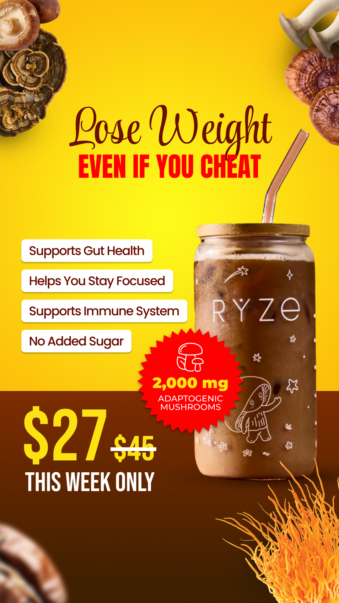 RYZE Superfoods Facebook ad