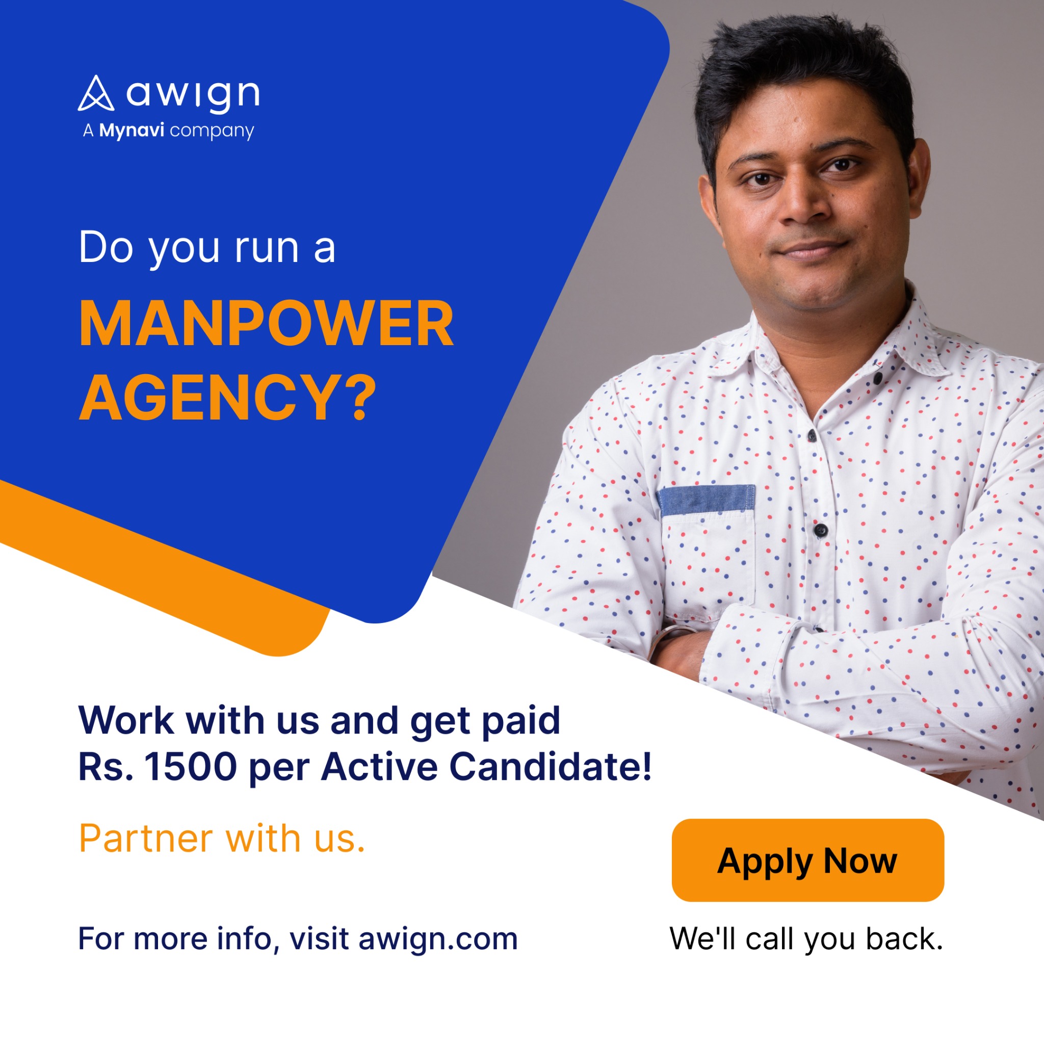 Awign 2.0 Facebook ad: Looking for Manpower Agencies