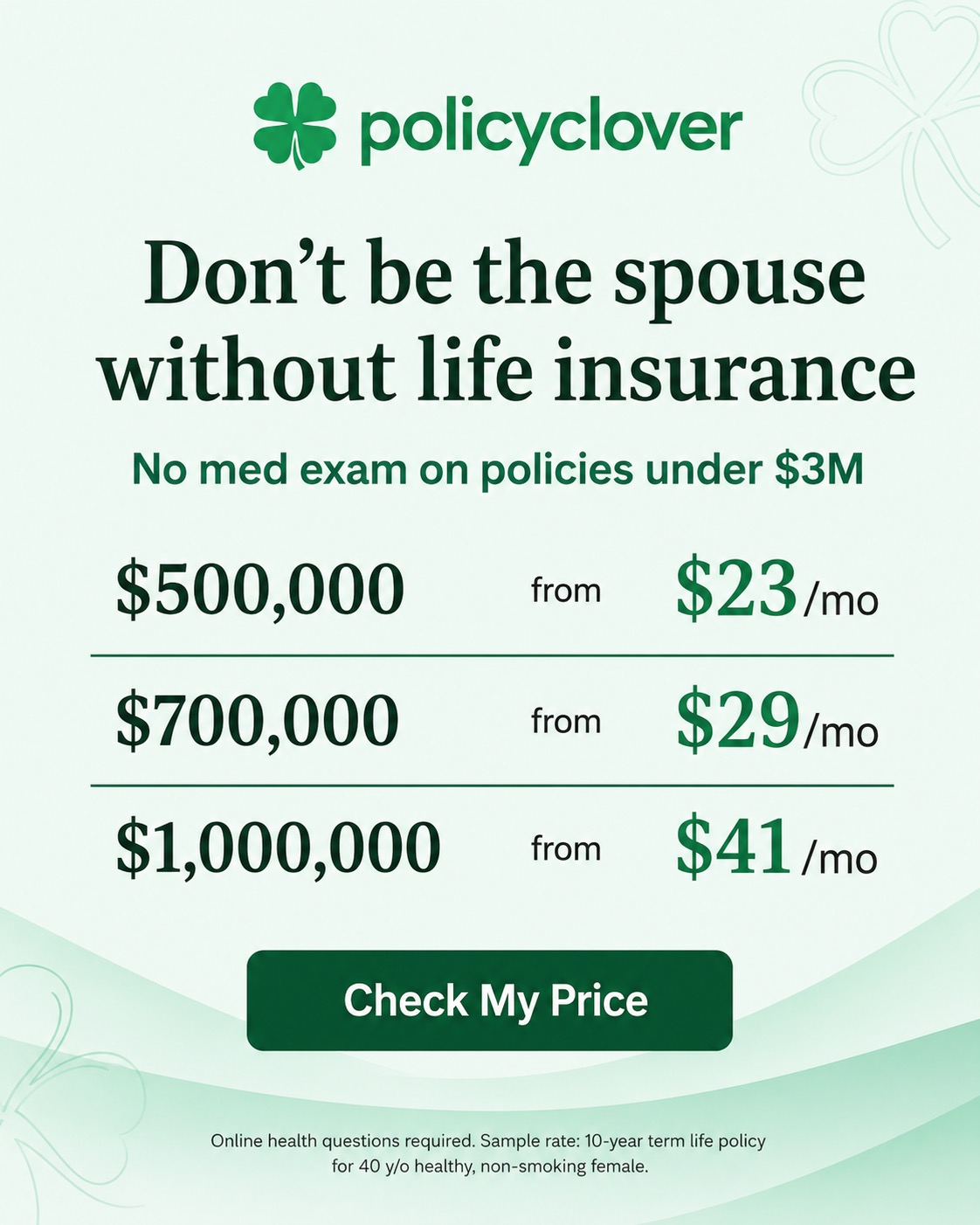PolicyClover Facebook ad