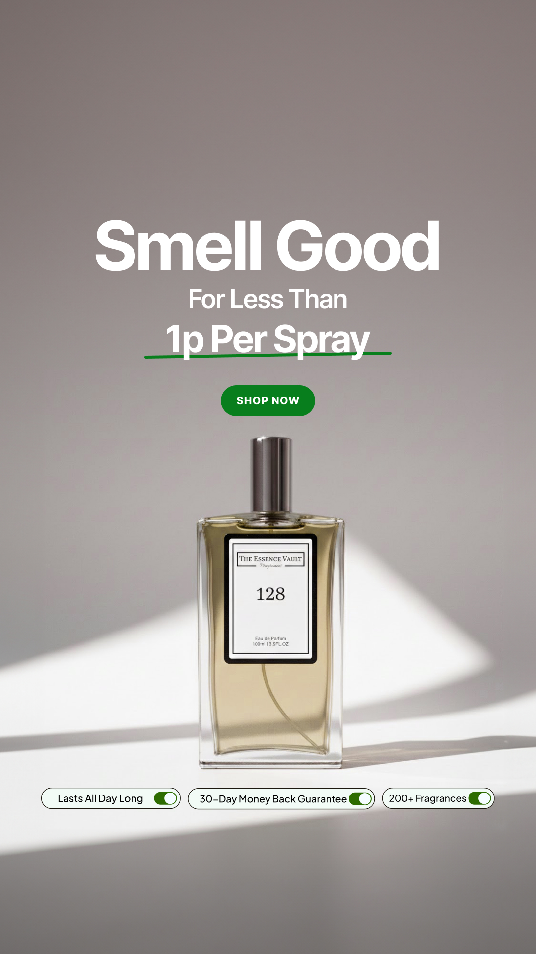 The Essence Vault Facebook ad from Dec 29, 2025