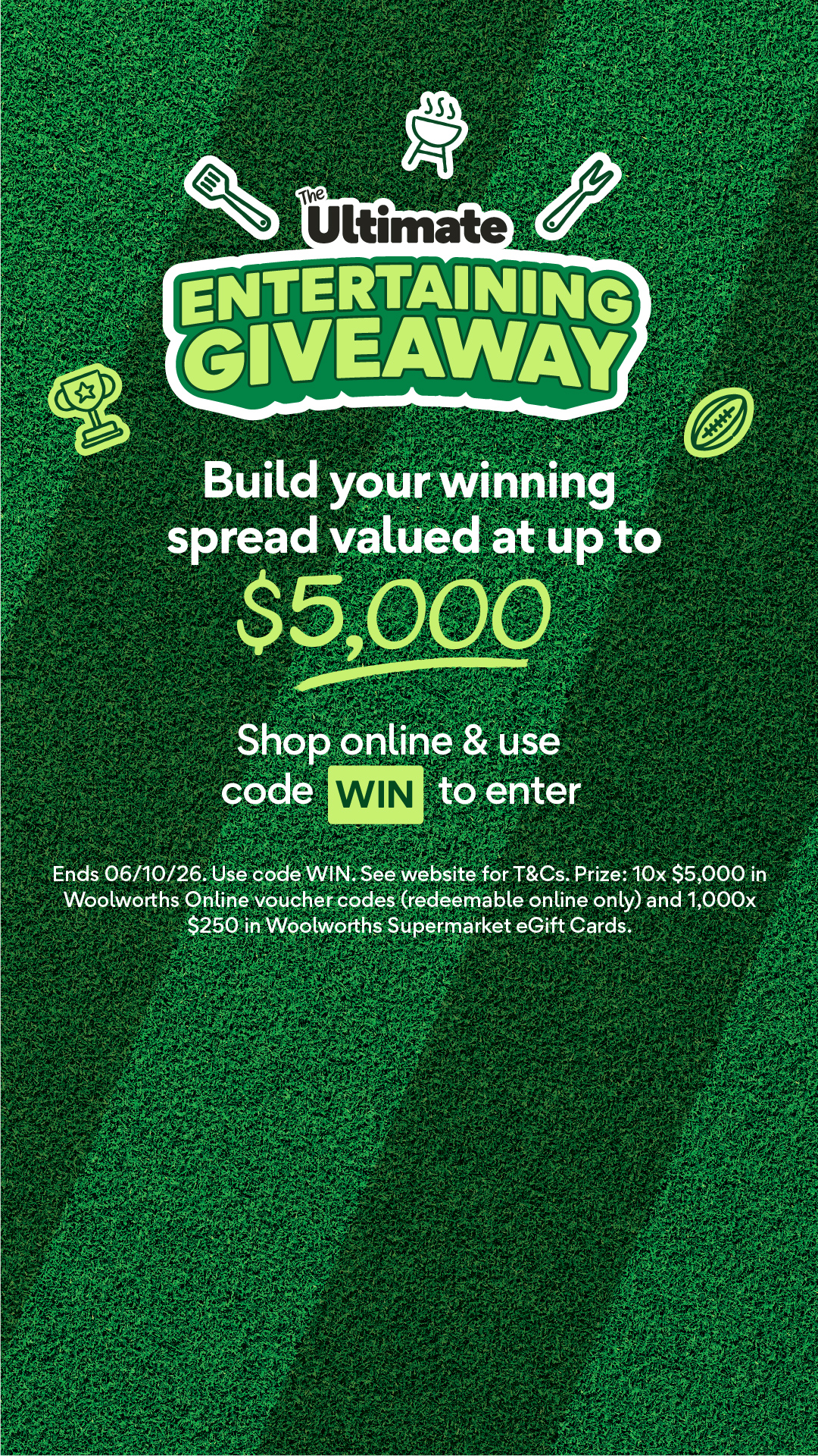 Woolworths Facebook ad: The Ultimate Entertaining Giveaway