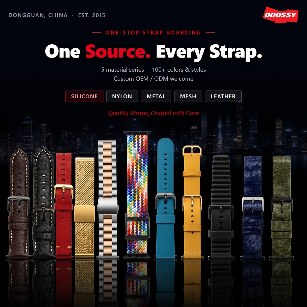 Doossy watch strap Facebook ad: DOOSSY: Your Reliable Smart Watch Band Manufacturing…
