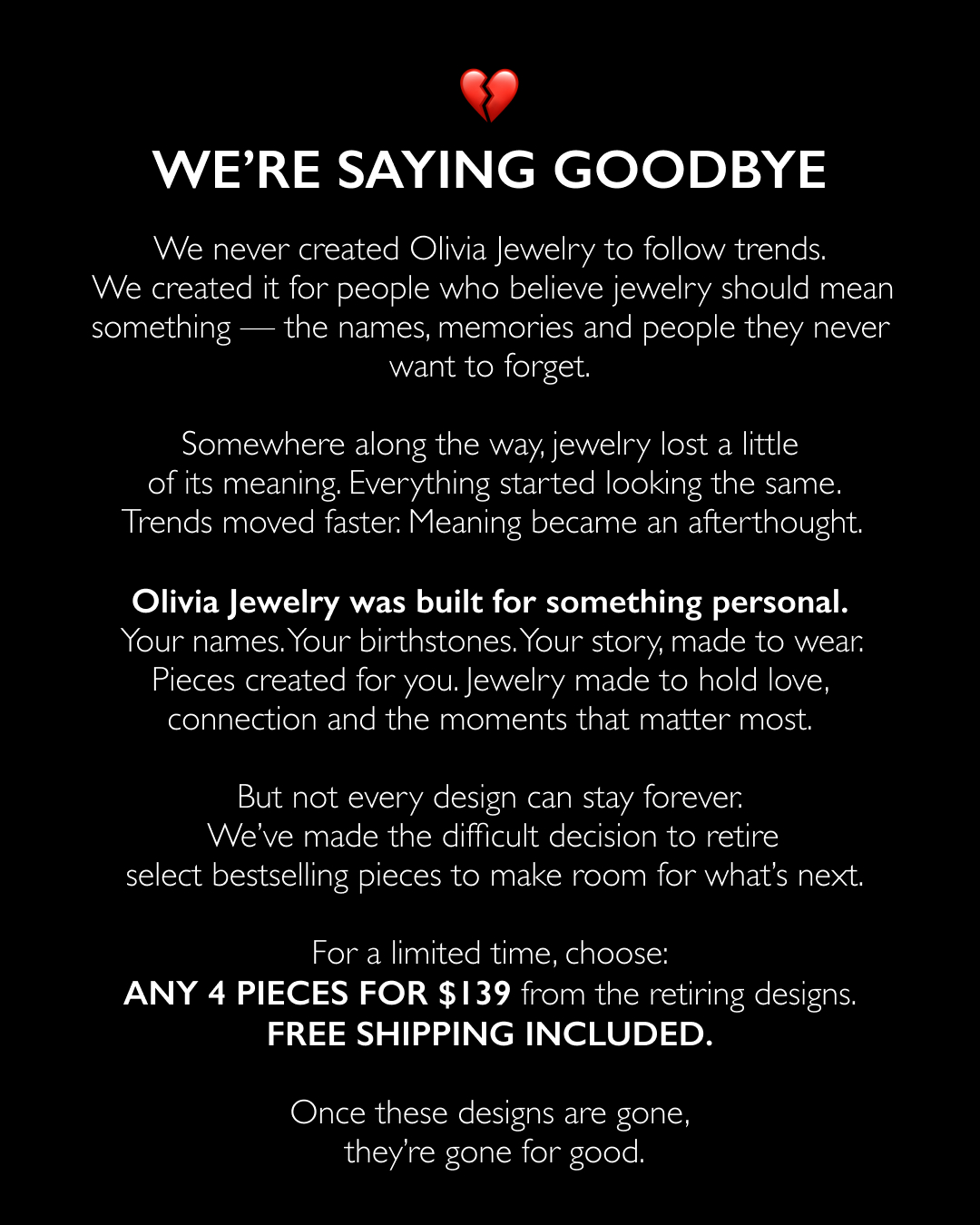Olivia Jewelry Facebook ad