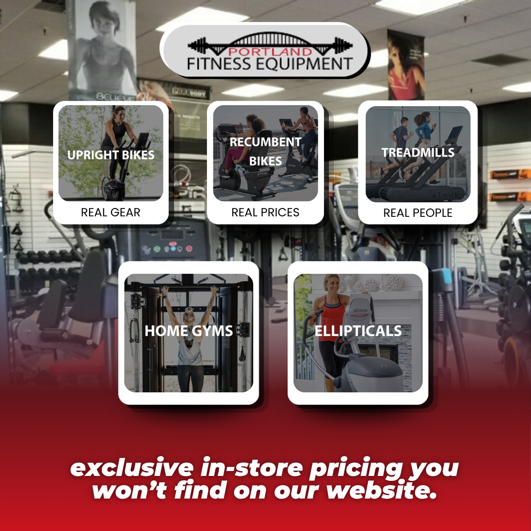 Portland Fitness Equipment Facebook ad: Better Deals in Store. Seriously.