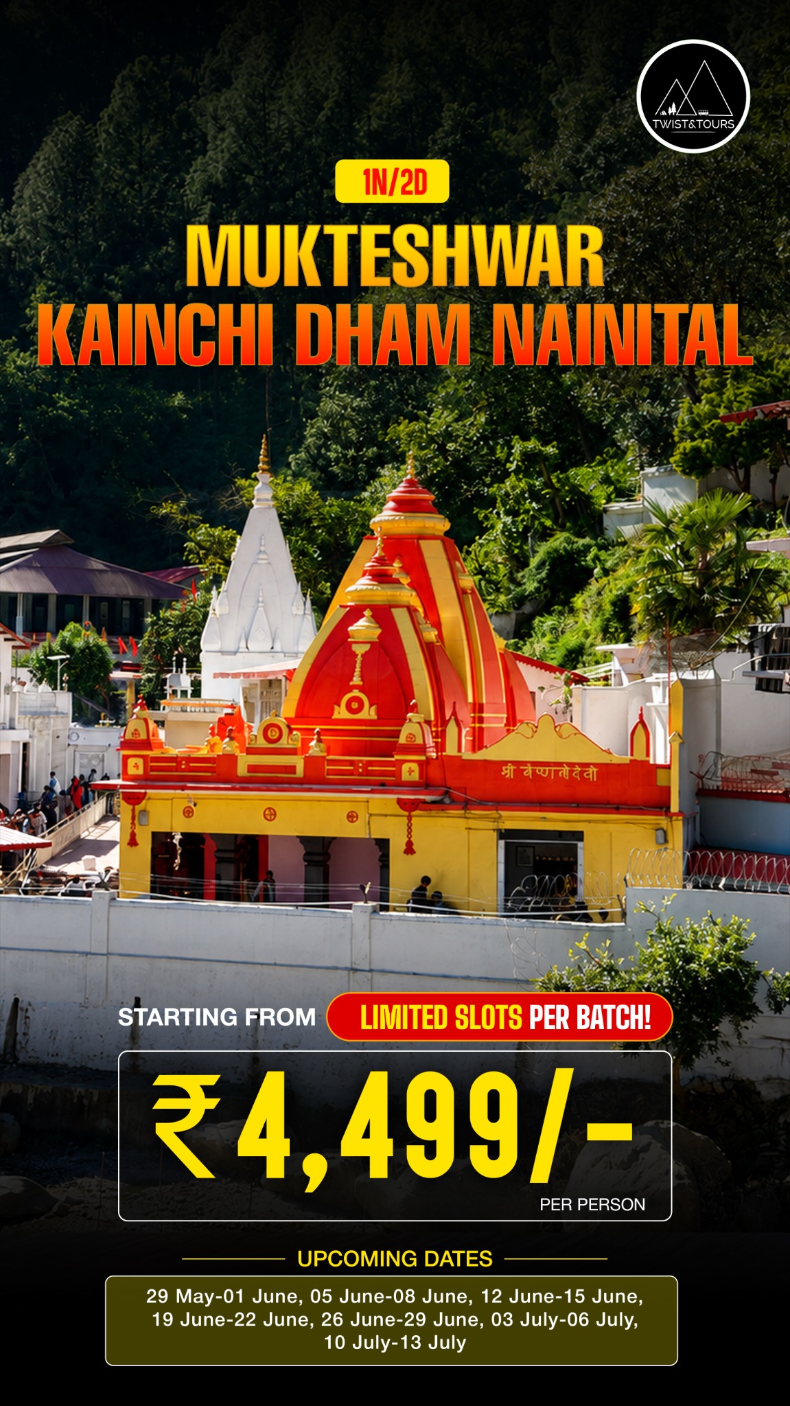 twist_and_tours Facebook ad: Escape to Mukteshwar & Kainchi Dham at Just ₹4,499/-