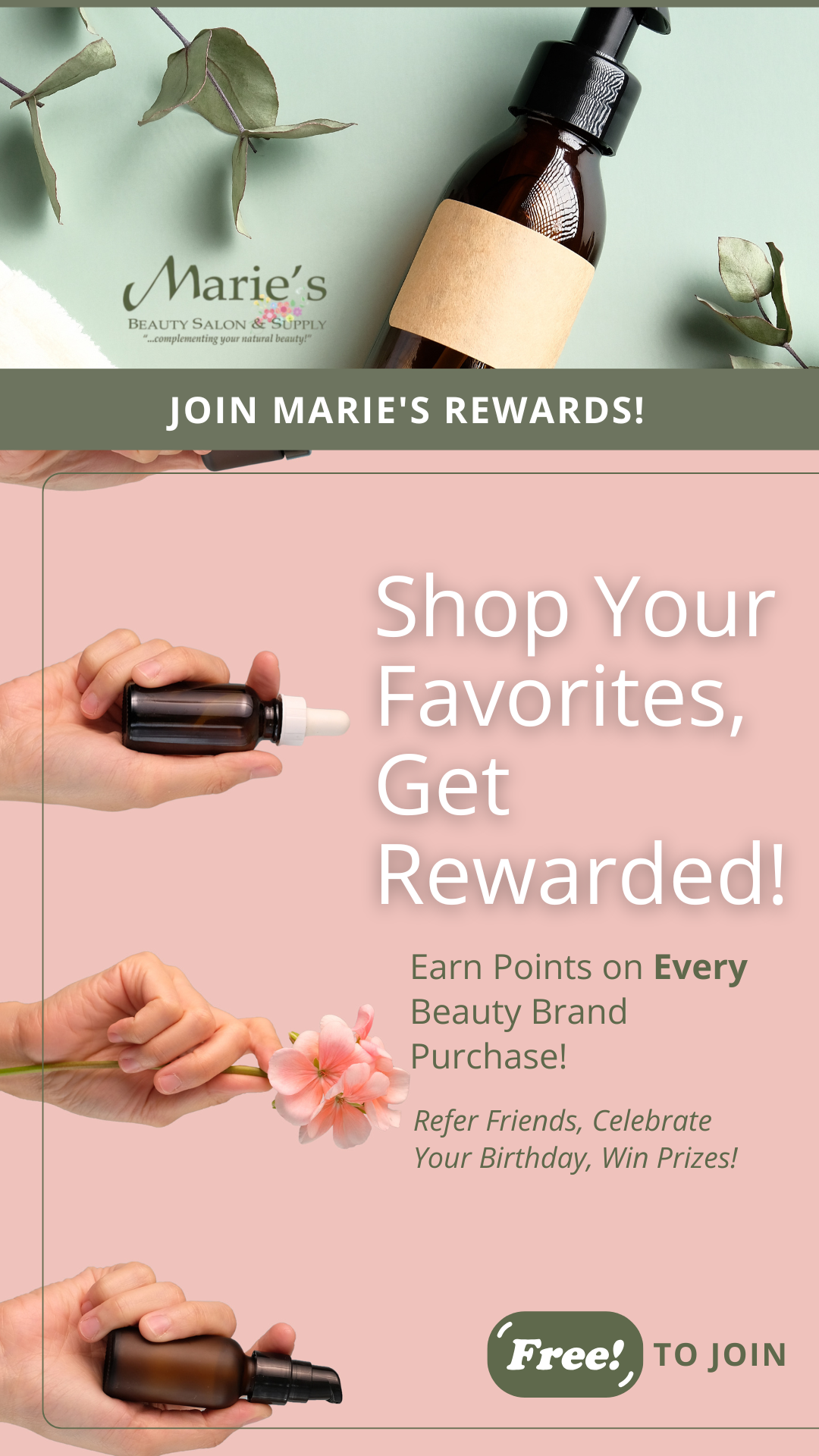 Marie's Beauty Salon & Supply Facebook ad from Jul 17, 2025