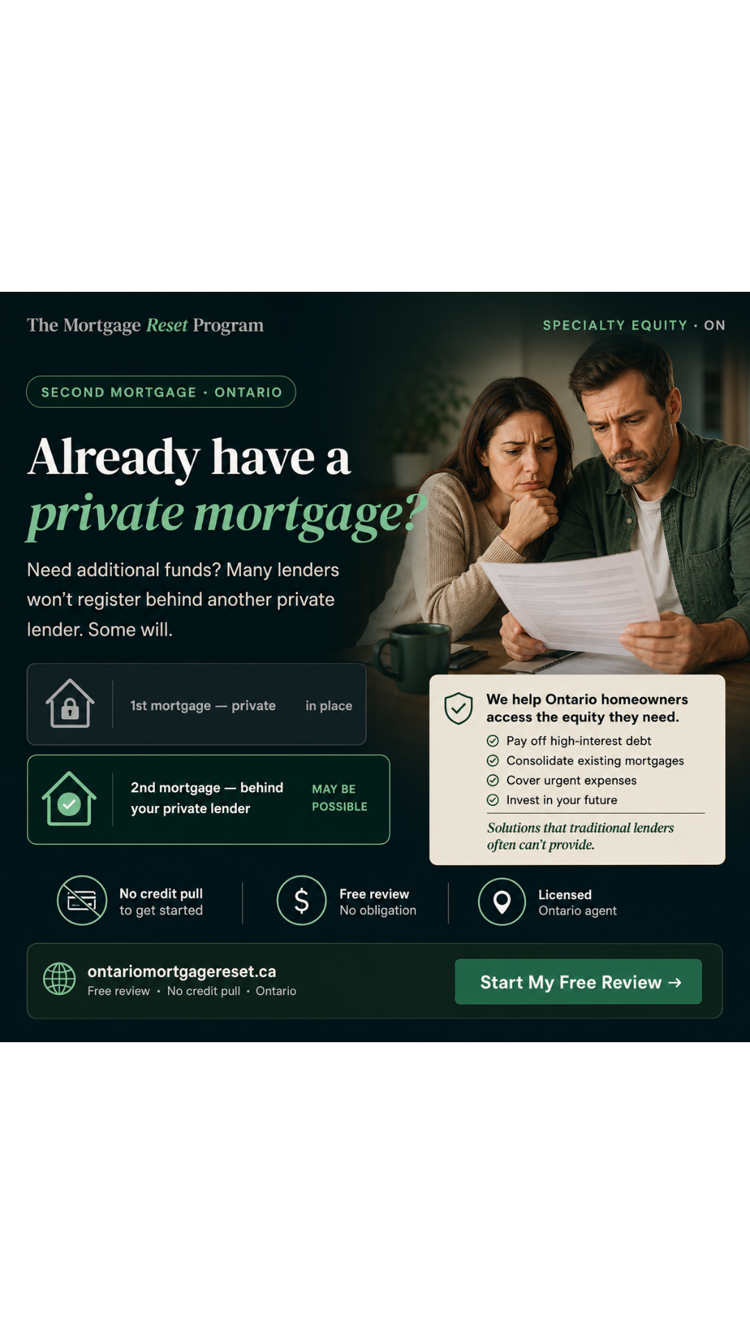 Ontario Mortgage Reset Facebook ad