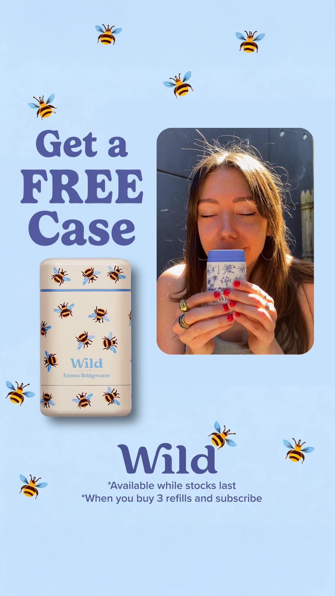 Blusher Facebook ad: Free case? Say less!
