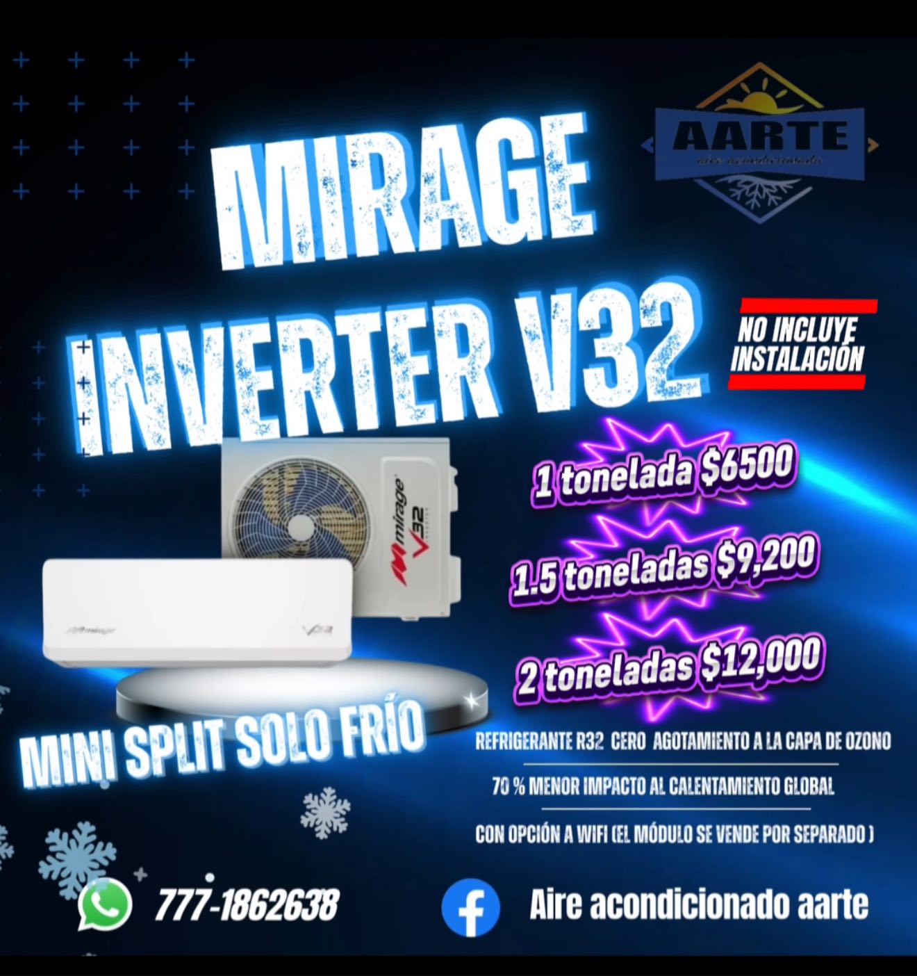 Aire acondicionado aarte Facebook ad: Venta e instalación de equipos de aire acondicionado…
