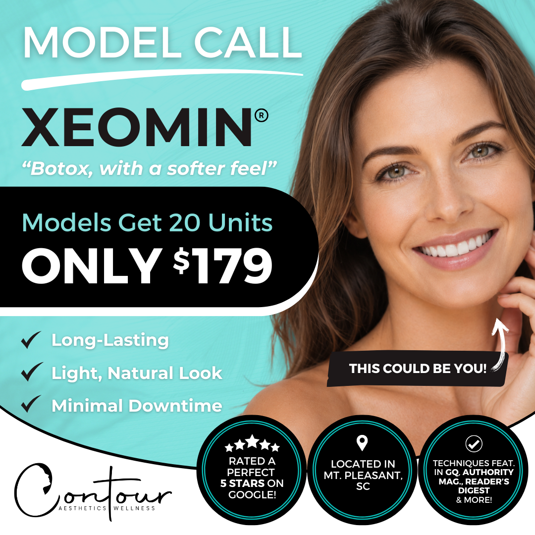 Contour Aesthetics & Wellness Facebook ad: Model Call! Receive 20 units of Xeomin for ONLY $179!