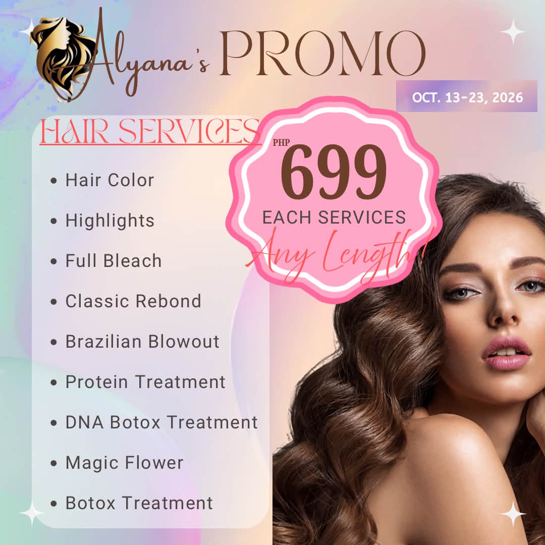 Alyana’s Spa Hair and Beauty Salon Limay Branch Facebook ad: GLOW UP SEASON IS HERE!
