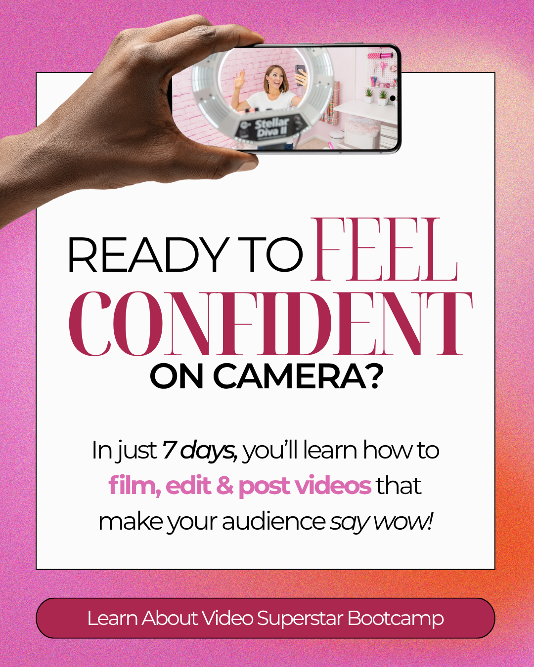 Michelle Cunningham Facebook ad: Stop making BAD videos! Do this
