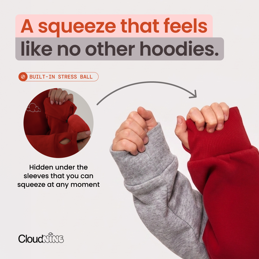 Cloud Nine Facebook ad: Squeeze & Fidget Away Anxiety