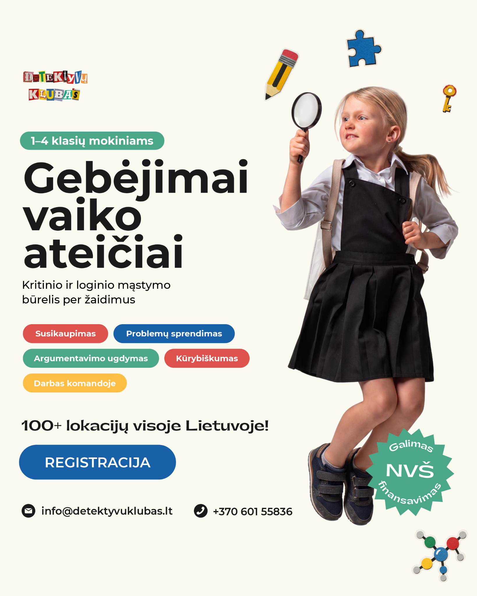 Detektyvų klubas Facebook ad: Svarbiausias vaiko įgūdis, gebėjimas mąstyti