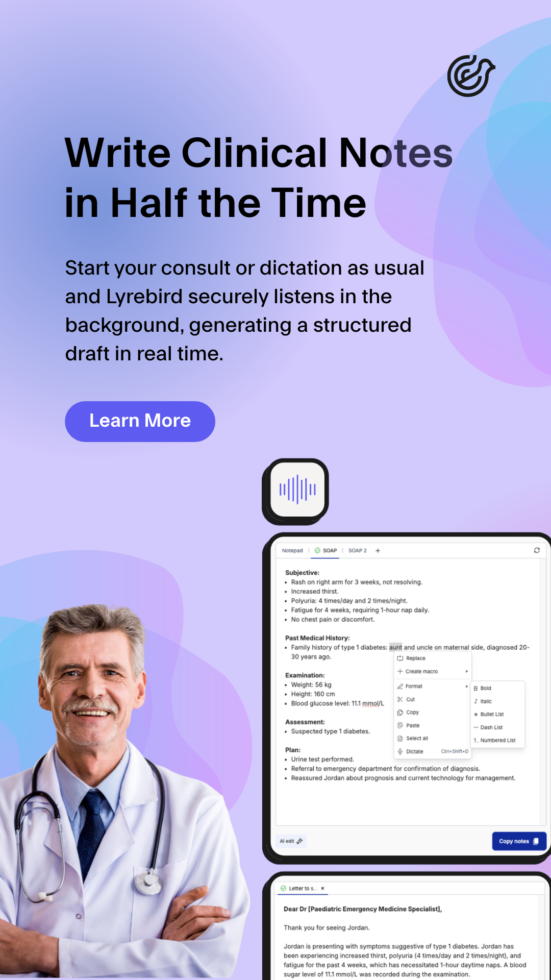 Lyrebird Health Facebook ad