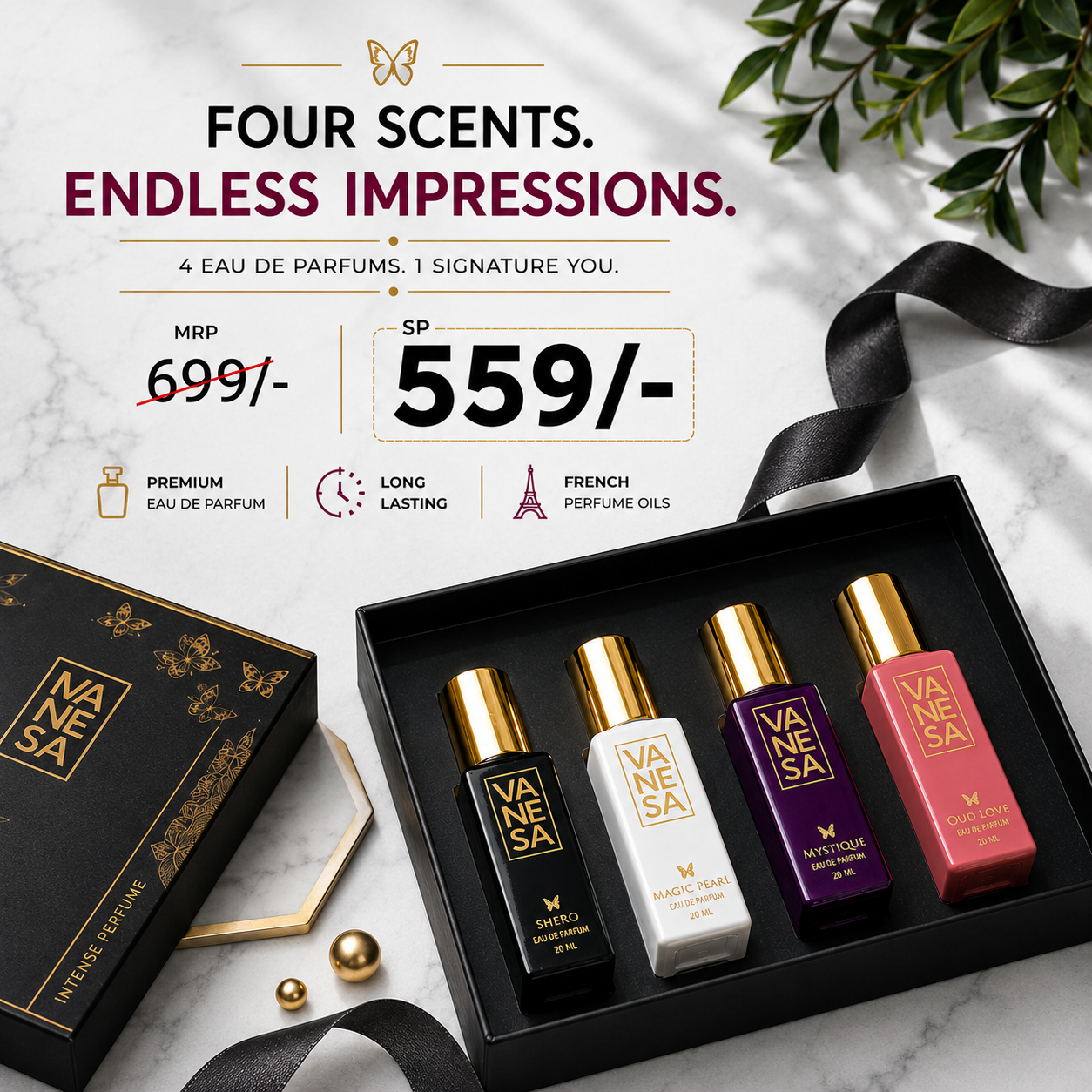 Vanesa Beauty Facebook ad: Assured FREE Gift on Every Order