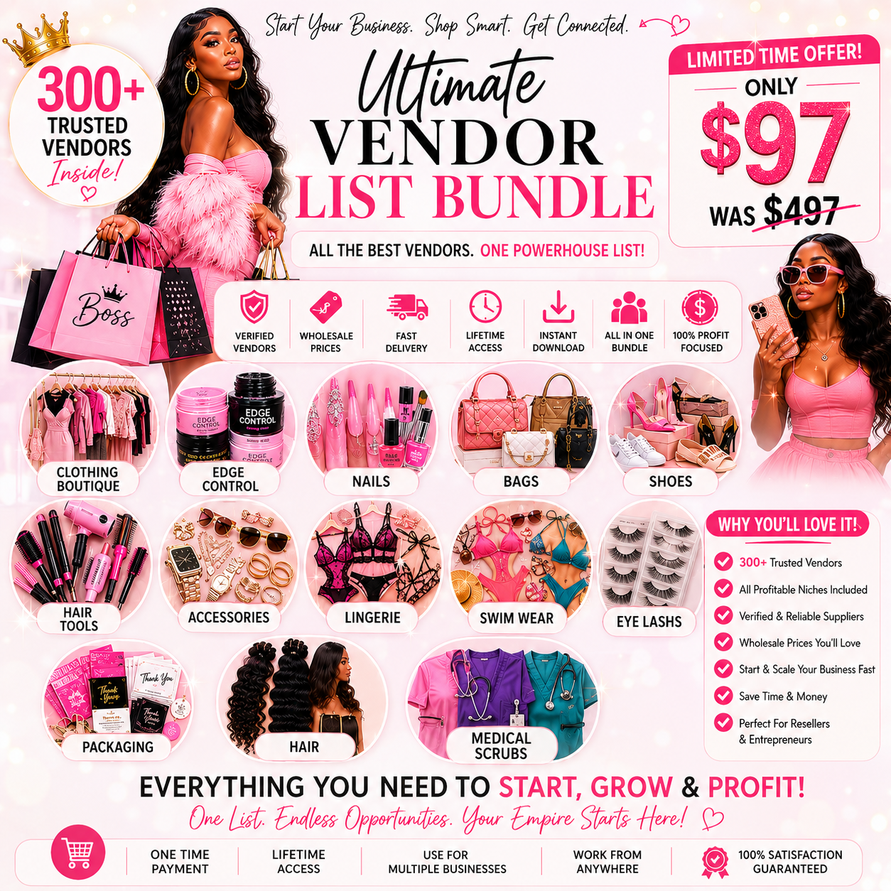 Elite Vendors List Facebook ad: 300+ Elite All Ultimate Vendors List for Just $97