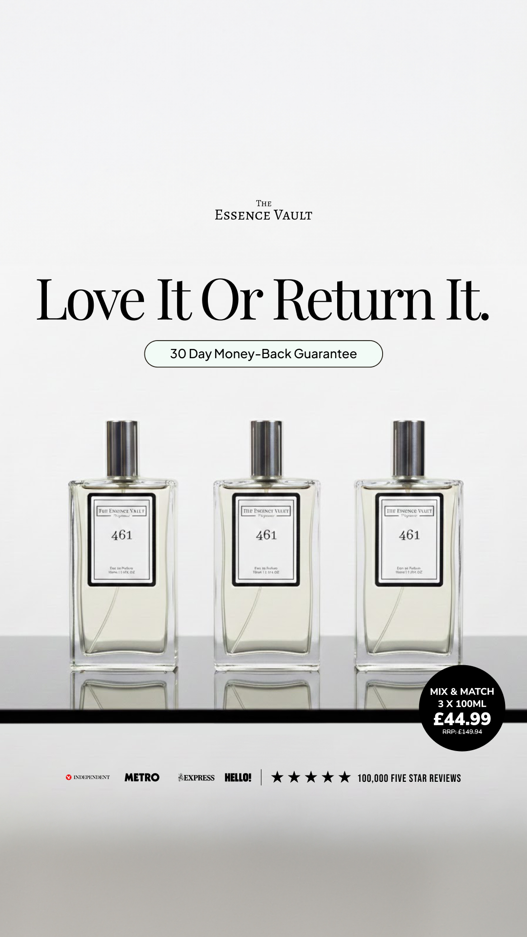 The Essence Vault Facebook ad from Dec 29, 2025