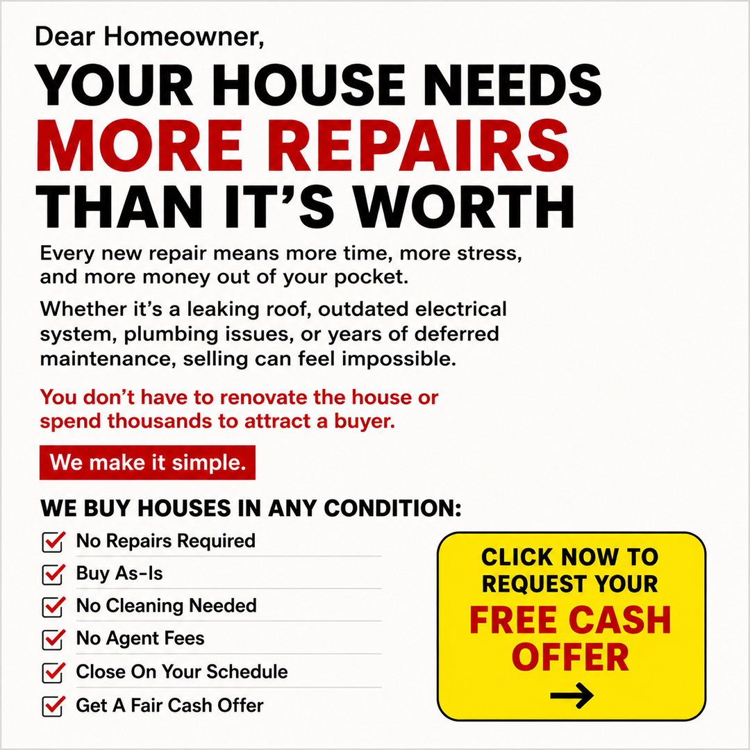 Reliable Home Buyer Facebook ad: Distressed Property? We buy fast