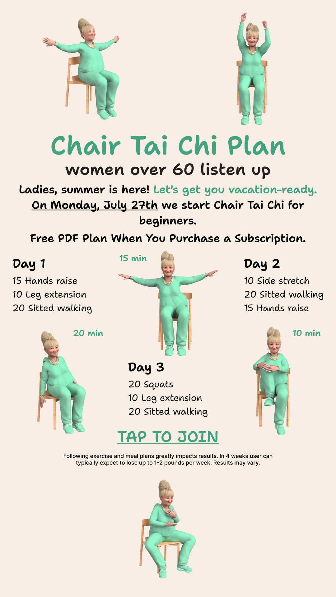Agata Fitness Facebook ad: Start Chair Tai Chi
