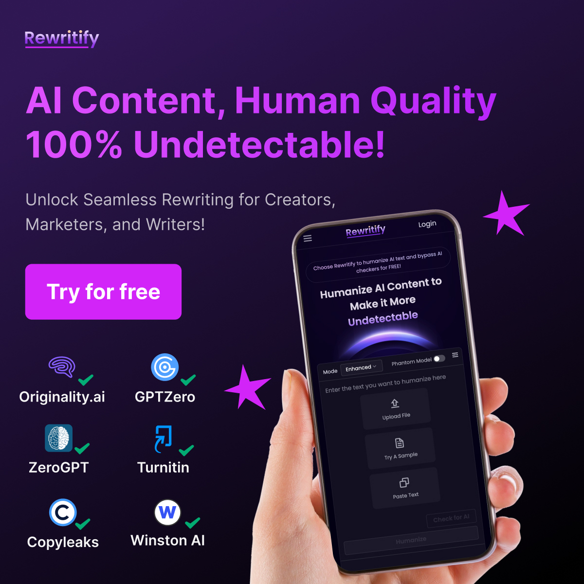Rewritify Facebook ad