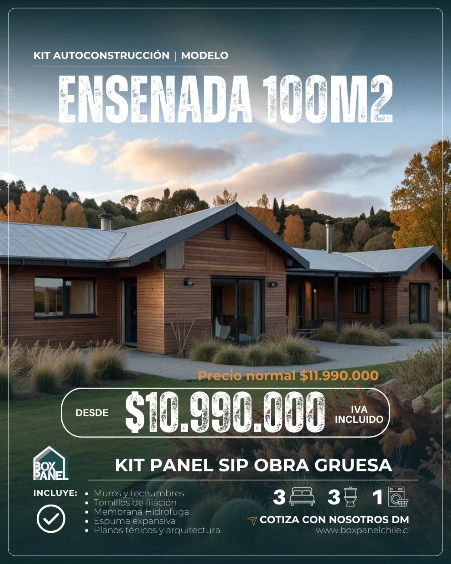 Box Panel Chile Facebook ad: Tu casa propia este ABRIL tiene un regalo…