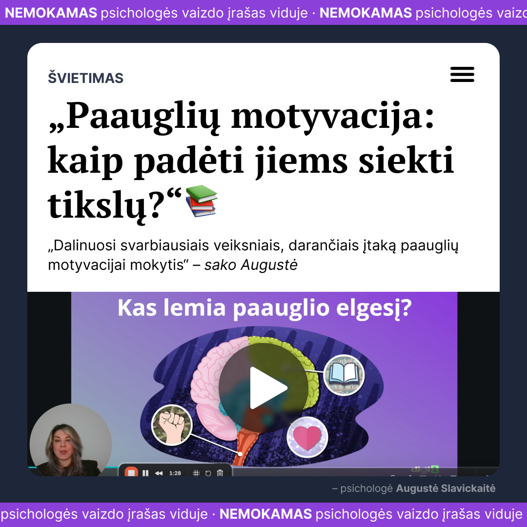 Psichologė Augustė Facebook ad