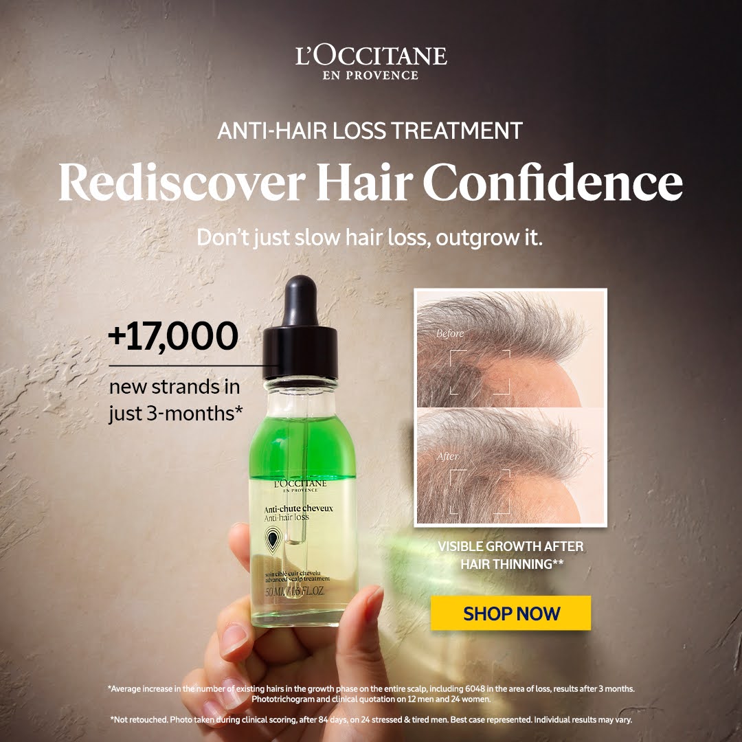 L'OCCITANE en Provence Facebook ad: Anti-Hair Loss Treatment