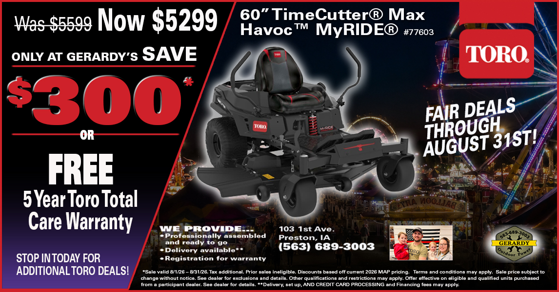 Gerardy Outdoor Power Facebook ad from Aug 7, 2026