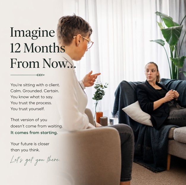 Hypnotherapy Training Australia & Therapy Centre Facebook ad: ***Imagine this time next year…***