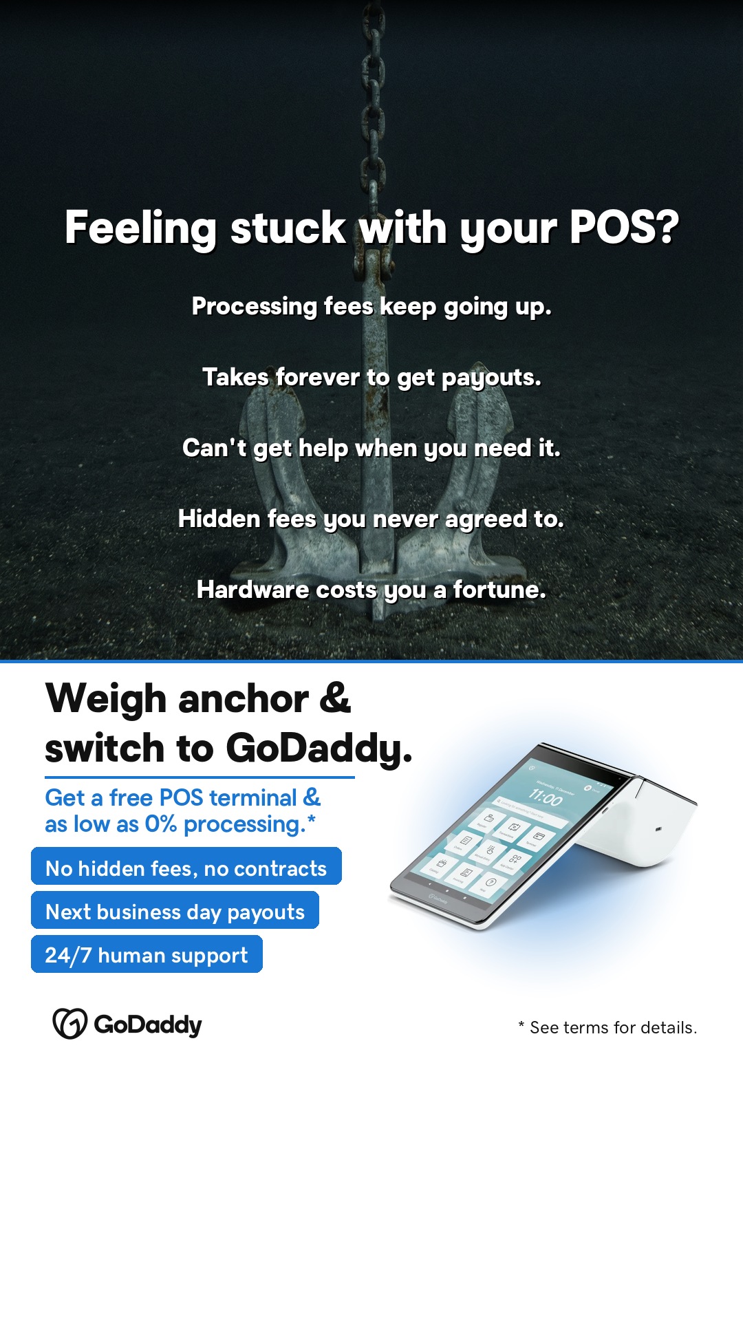 GoDaddy Facebook ad