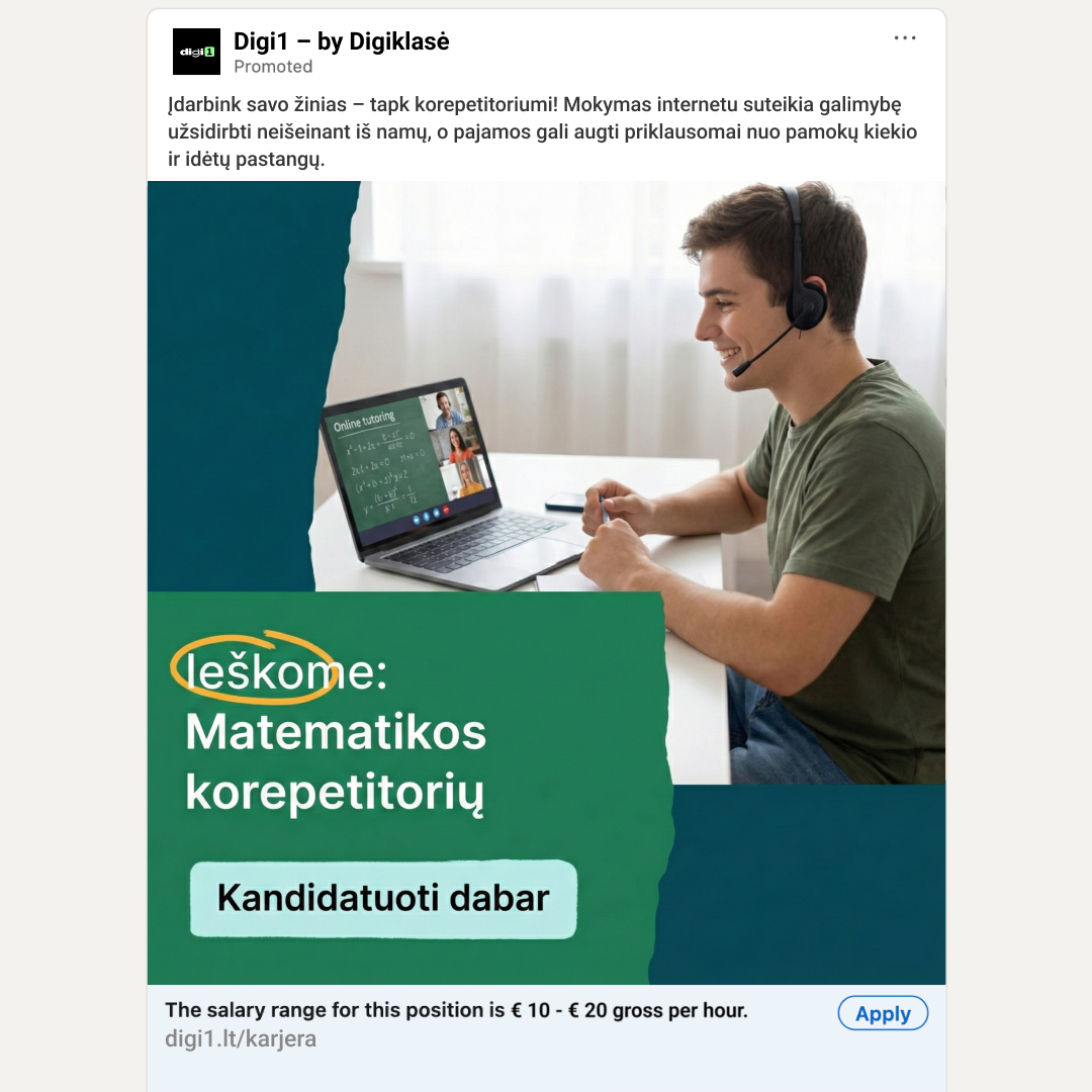 Digiklasė - by Memby Facebook ad