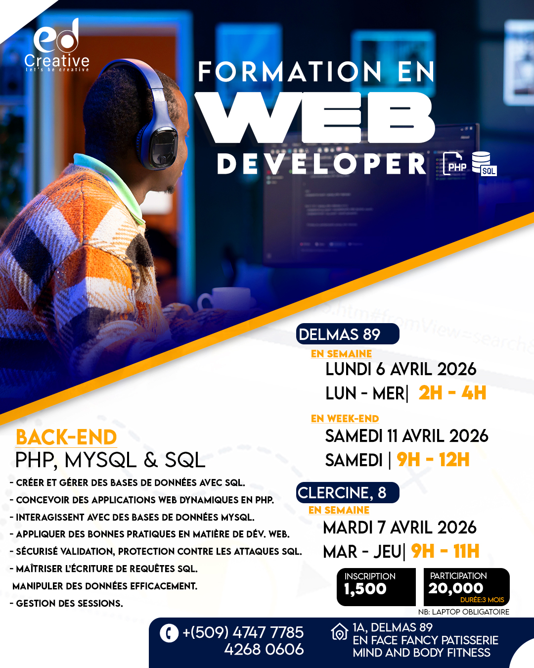 Ed'Creative Facebook ad: Devenez développeur web et ouvrez les portes du…