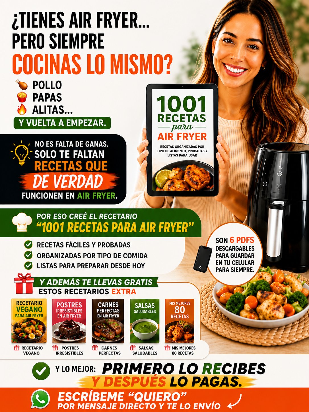 Gane dinero por internet. Facebook ad: ¿Tienes Air Fryer… pero siempre cocinas lo mismo?