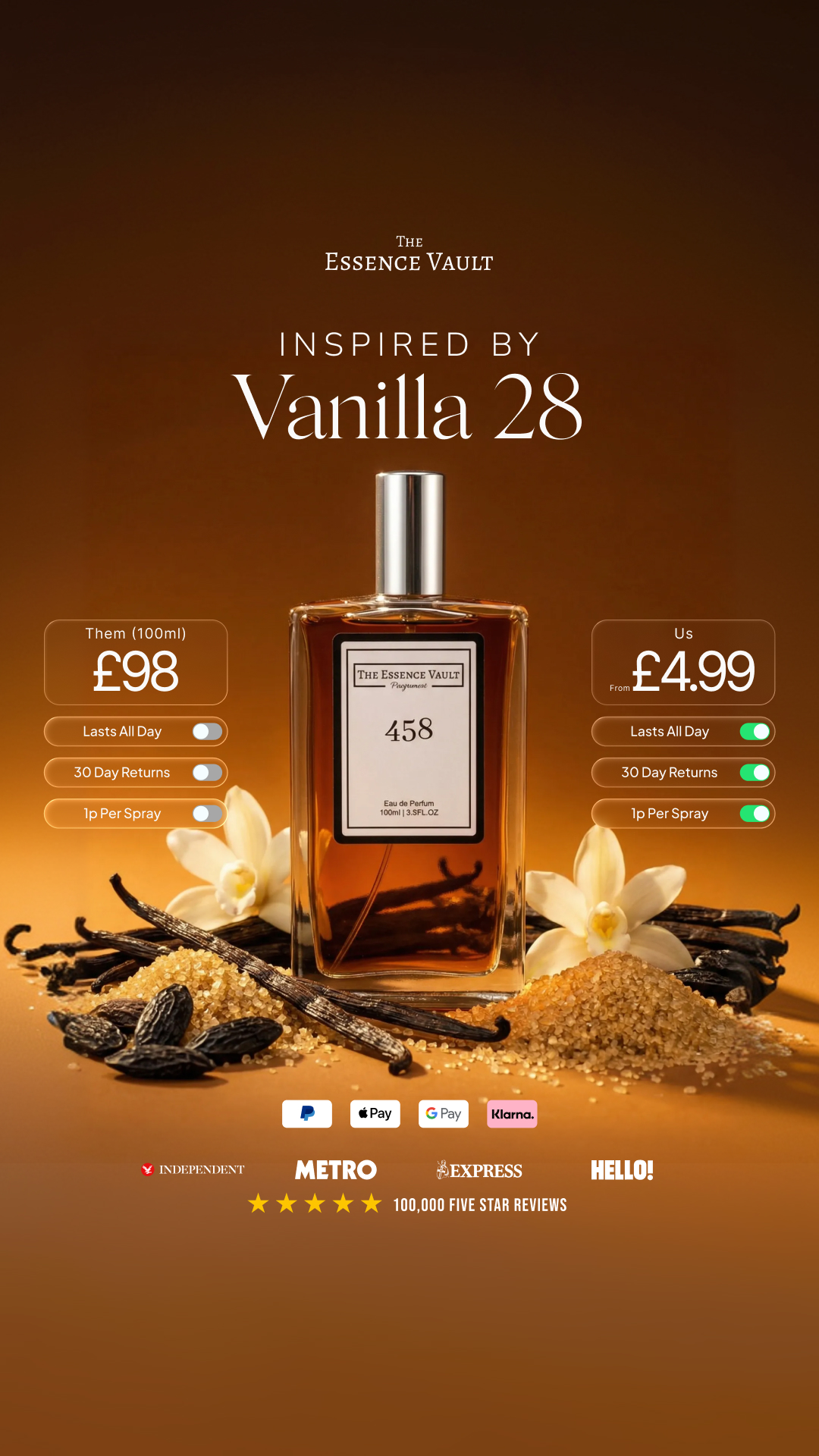 The Essence Vault Facebook ad